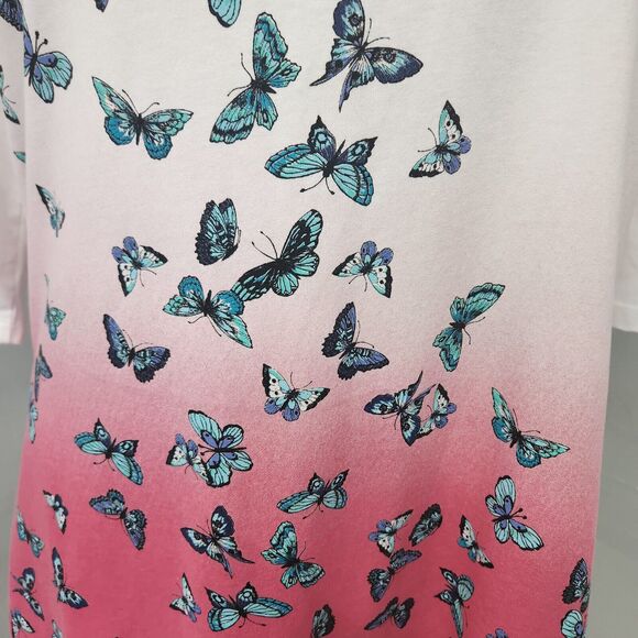 Woman Within Butterfly Print Knit Tunic Top 18/20 - Picture 3 of 12